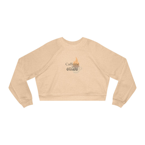 Cropped Pullover — "Caffeine then Chaos" Graphic Cropped Sweatshirt